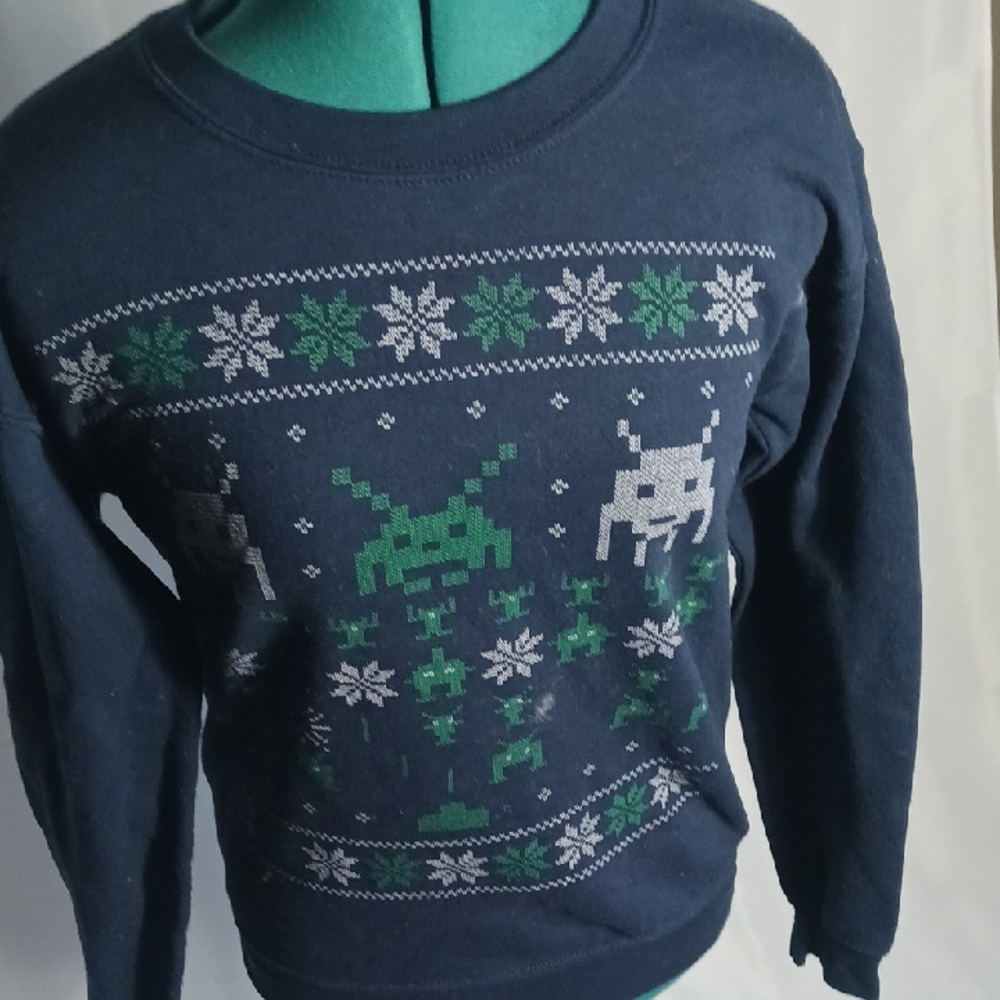 Unisex Size Small Space Invaders Ugly Christmas Sweater